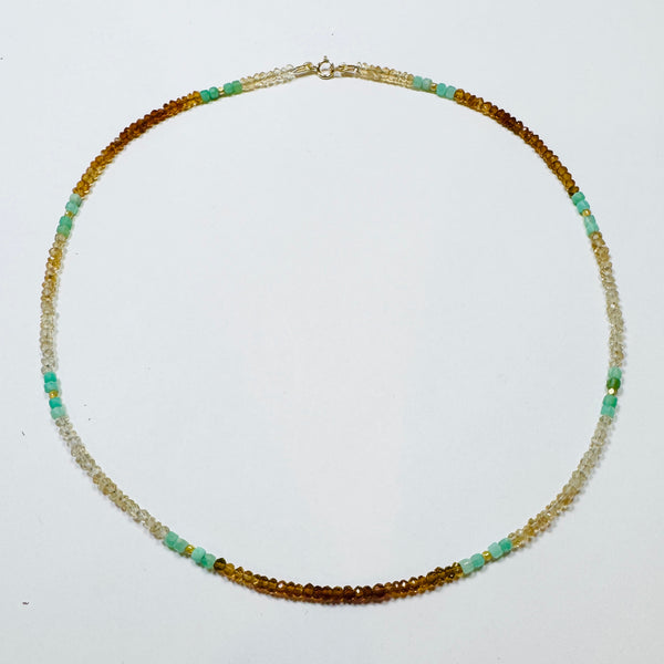 delicate color blocked cube necklace, eight station