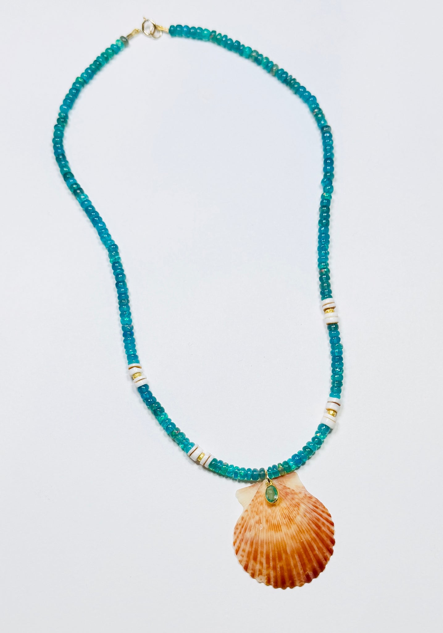 CN emerald isle opal and shell necklace with shell pendant