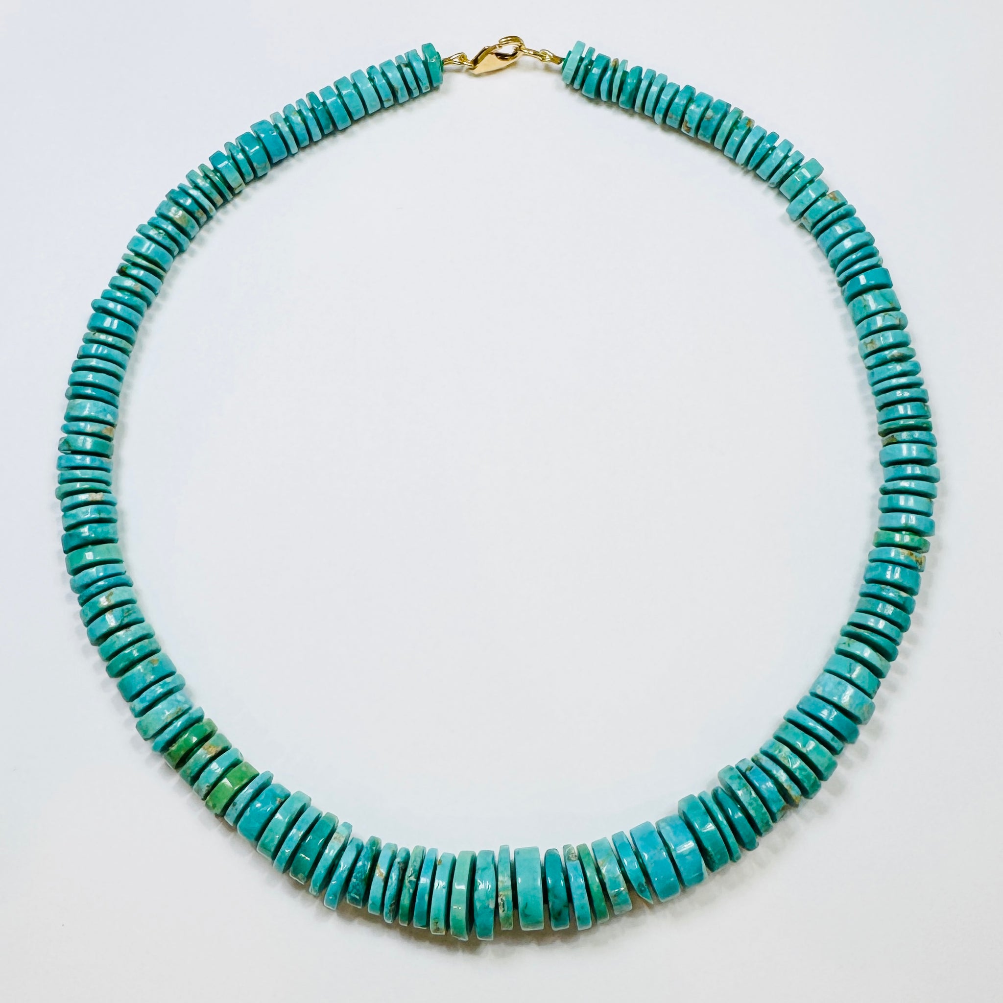 graduated turquoise slice candy necklace