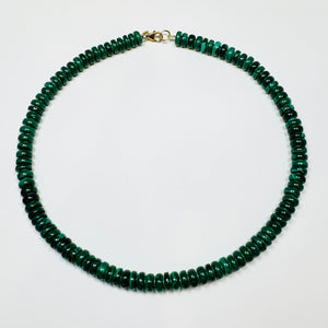 malachite barrel necklace