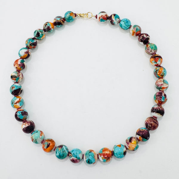 Oyster turquoise gumball necklace