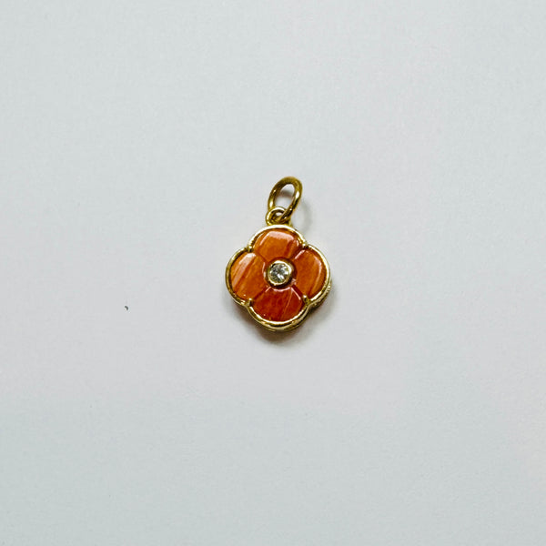 bezel flower pendant, 13 mm