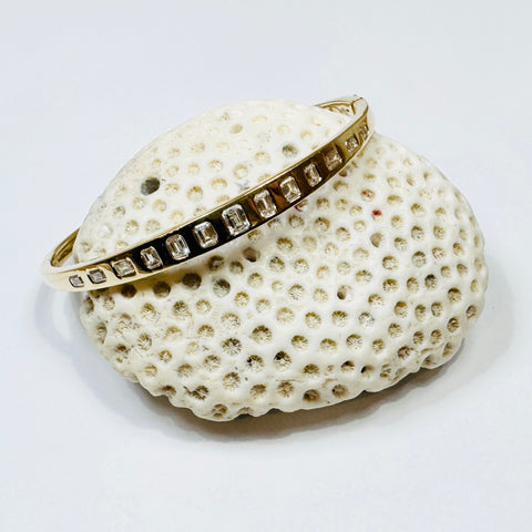 emerald cut diamond and bangle