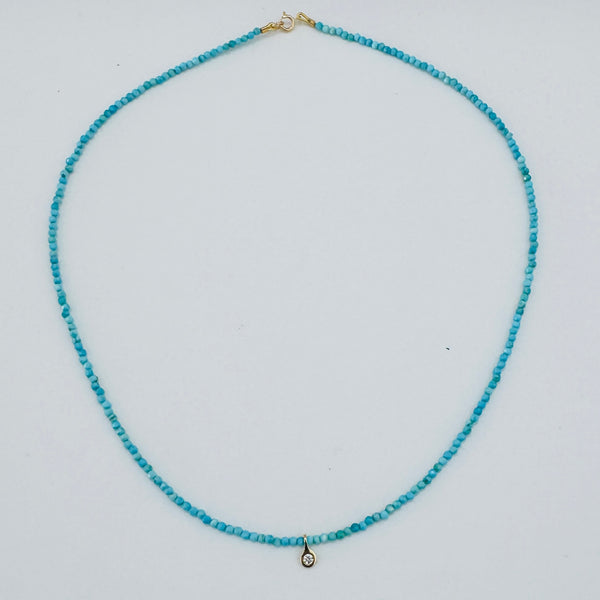 delicate necklace with gypsy set diamond