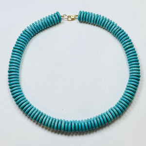 turquoise howlite barrel candy necklace