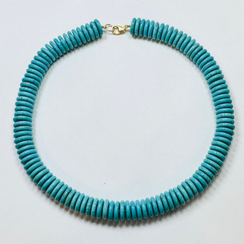 turquoise howlite barrel candy necklace