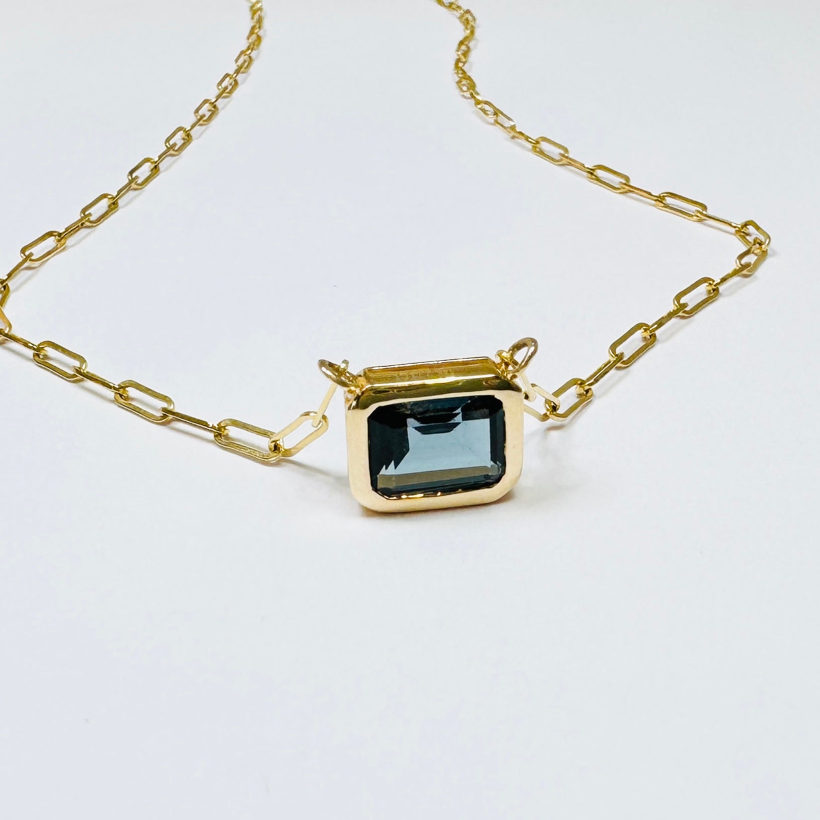 Tourmaline bezel necklace