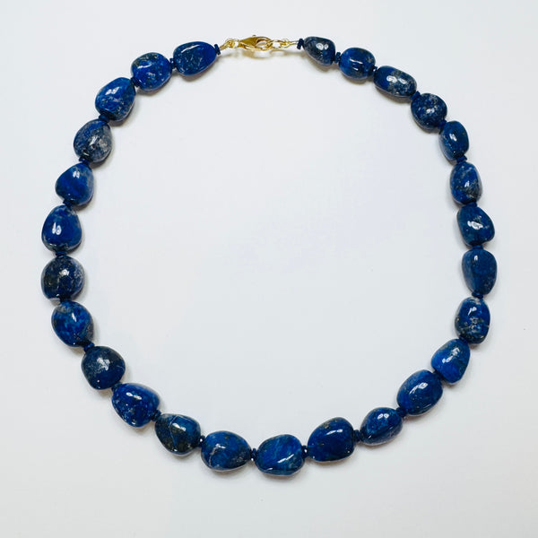 lapis smooth nugget necklace
