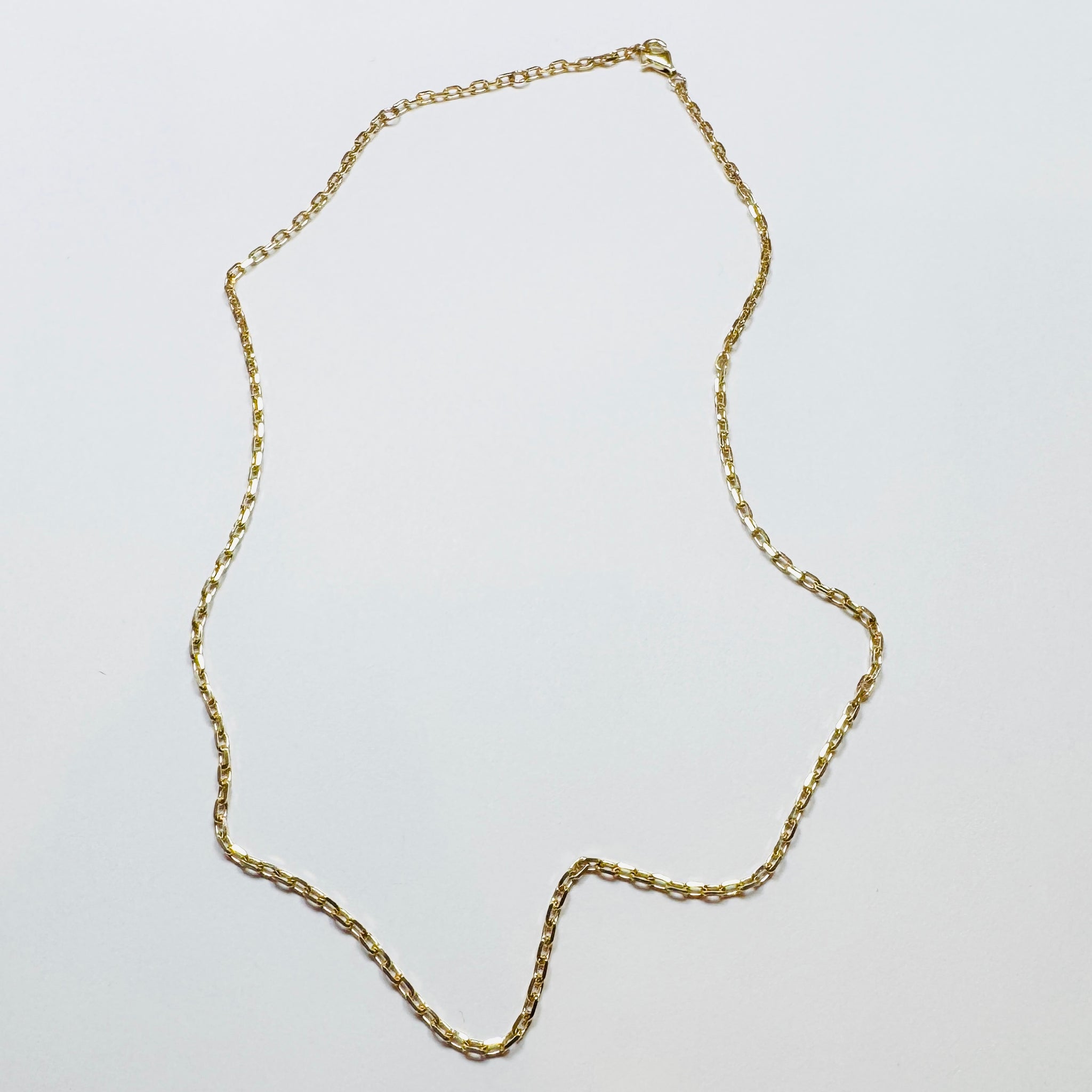 14k gold mirror cut chain, 6mm x 2mm