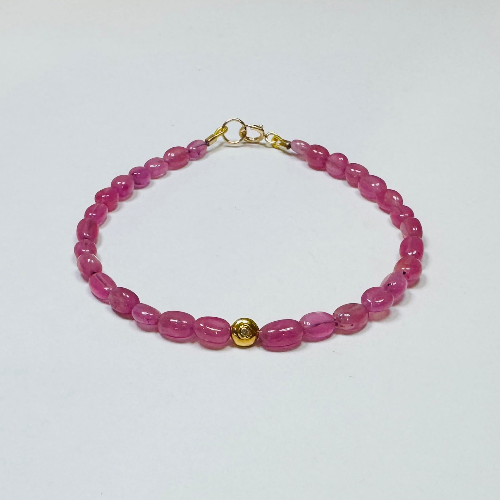 gemstone and diamond bead bracelet