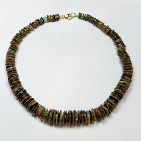 abalone shell statement necklace