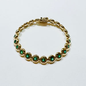 bubble bezel emerald bracelet