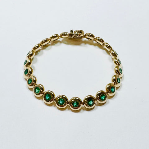 bubble bezel emerald bracelet