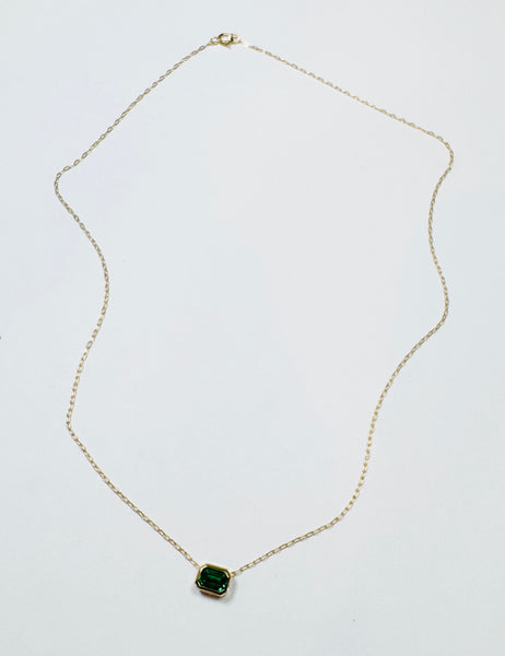 emerald bezel east west slide on curb chain