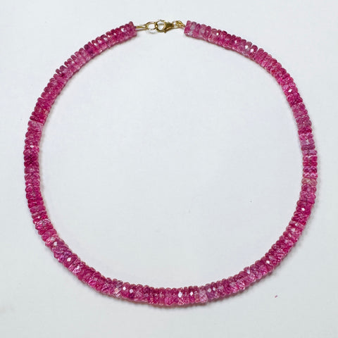 faceted strawberry quartz candy necklace