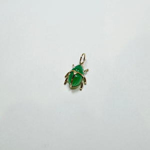 scarab beetle pendant, mini, chrysoprase