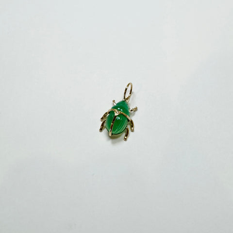 scarab beetle pendant, mini, chrysoprase