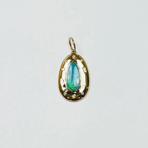 opal teardrop pendant