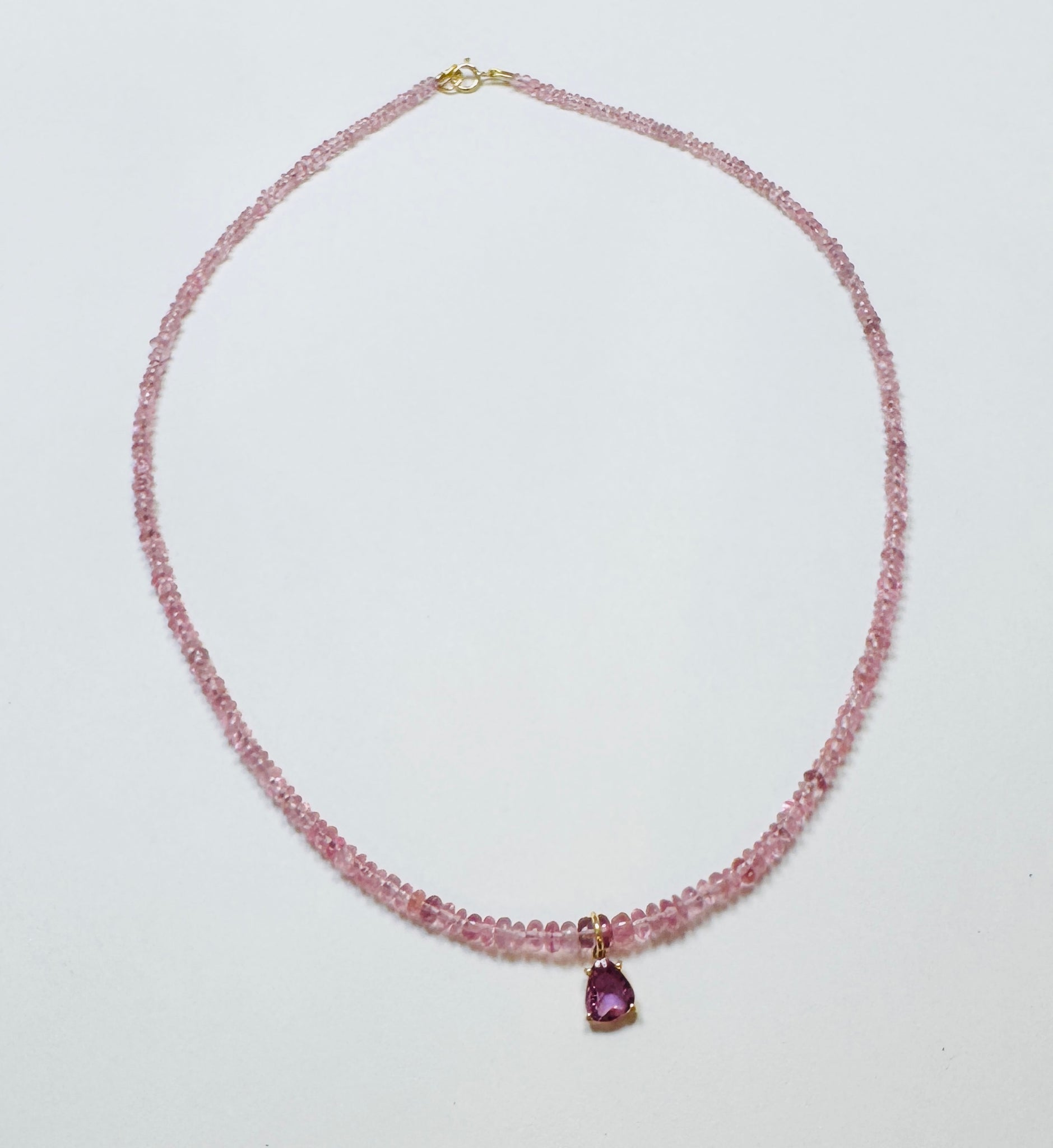 pink sapphire necklace with pink sapphire charm