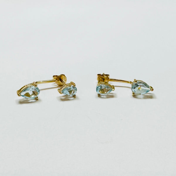 blue topaz studs with jacket