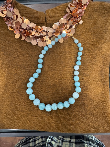 knotted gumball amazonite necklace