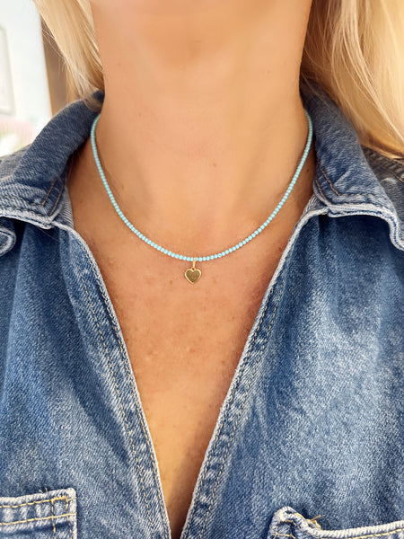 enamel heart necklace
