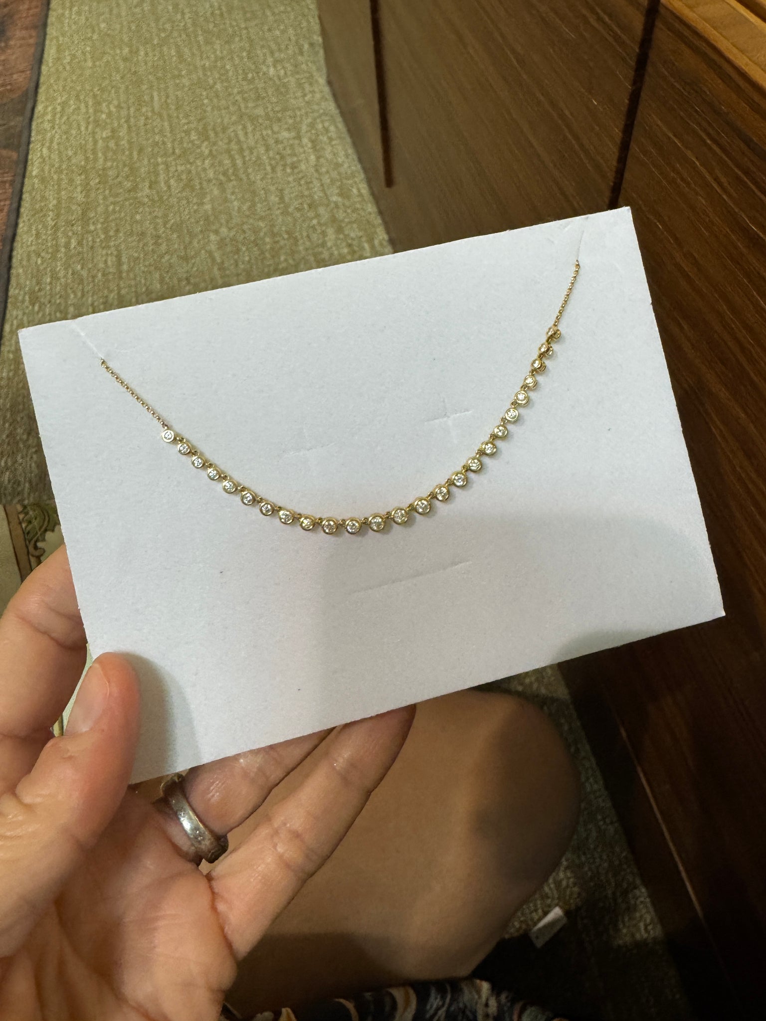 bezel set diamond necklace