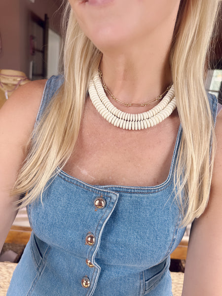 ivory howlite barrel candy necklace