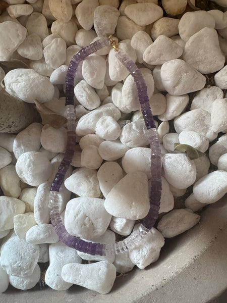 heishi cut shaded amethyst necklace
