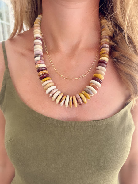 mookaite jasper graduated statement necklace