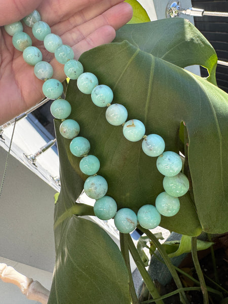 knotted gumball chrysoprase necklace, graduated