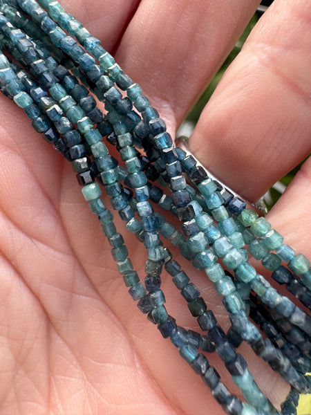 cube gemstone inital necklace