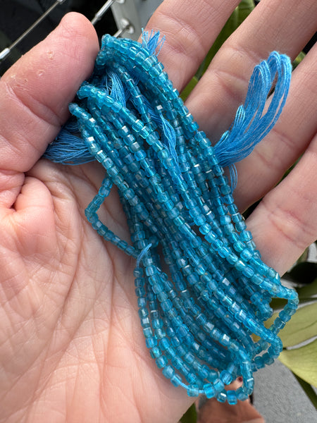 cube gemstone inital necklace