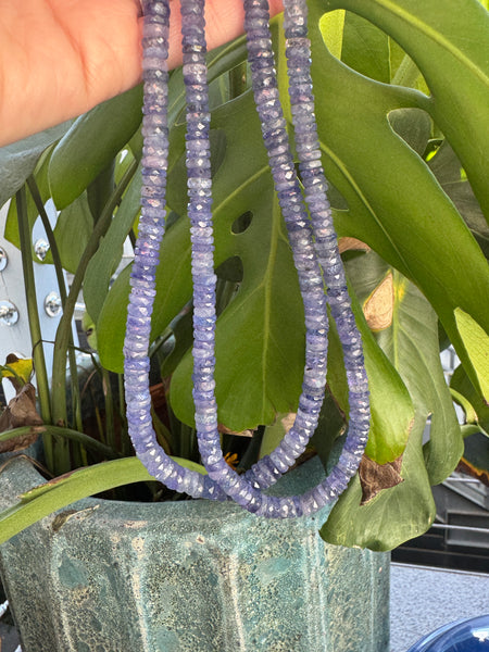 tanzanite heishi necklace