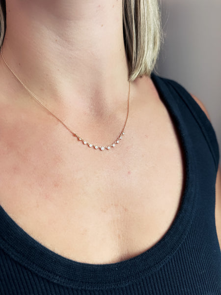 bezel diamond center focal necklace