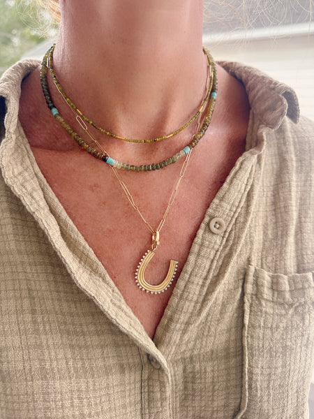 grossular garnet and turquoise necklace