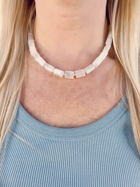 moonstone tube necklace