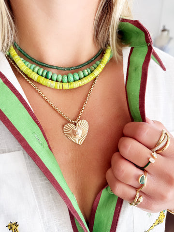 fluted large heart pendant