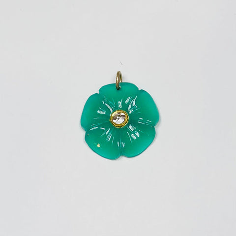 Carved green chalcedony flower