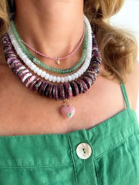 graffiti wampum quahog shell statement necklace