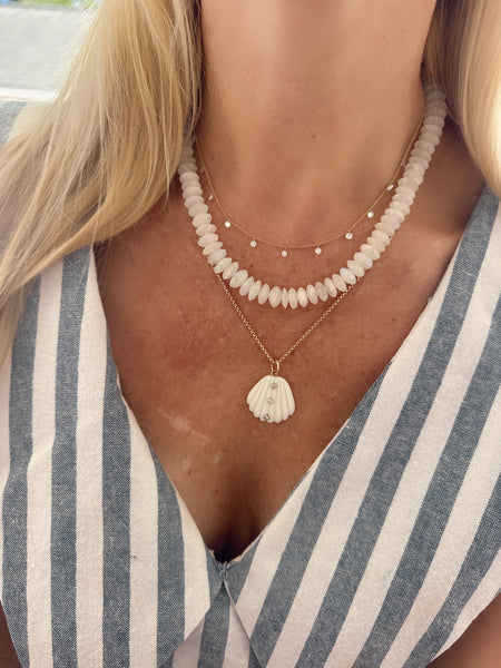 floating diamond fringe necklace