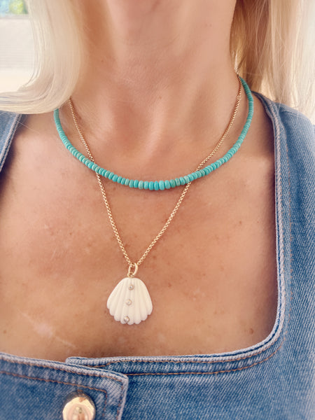 blue gem turquoise necklace