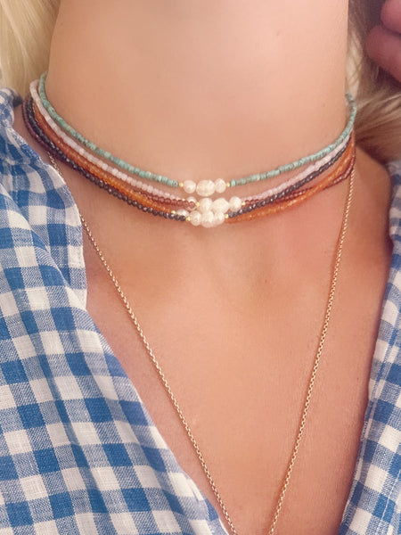 pearl focal delicate necklace