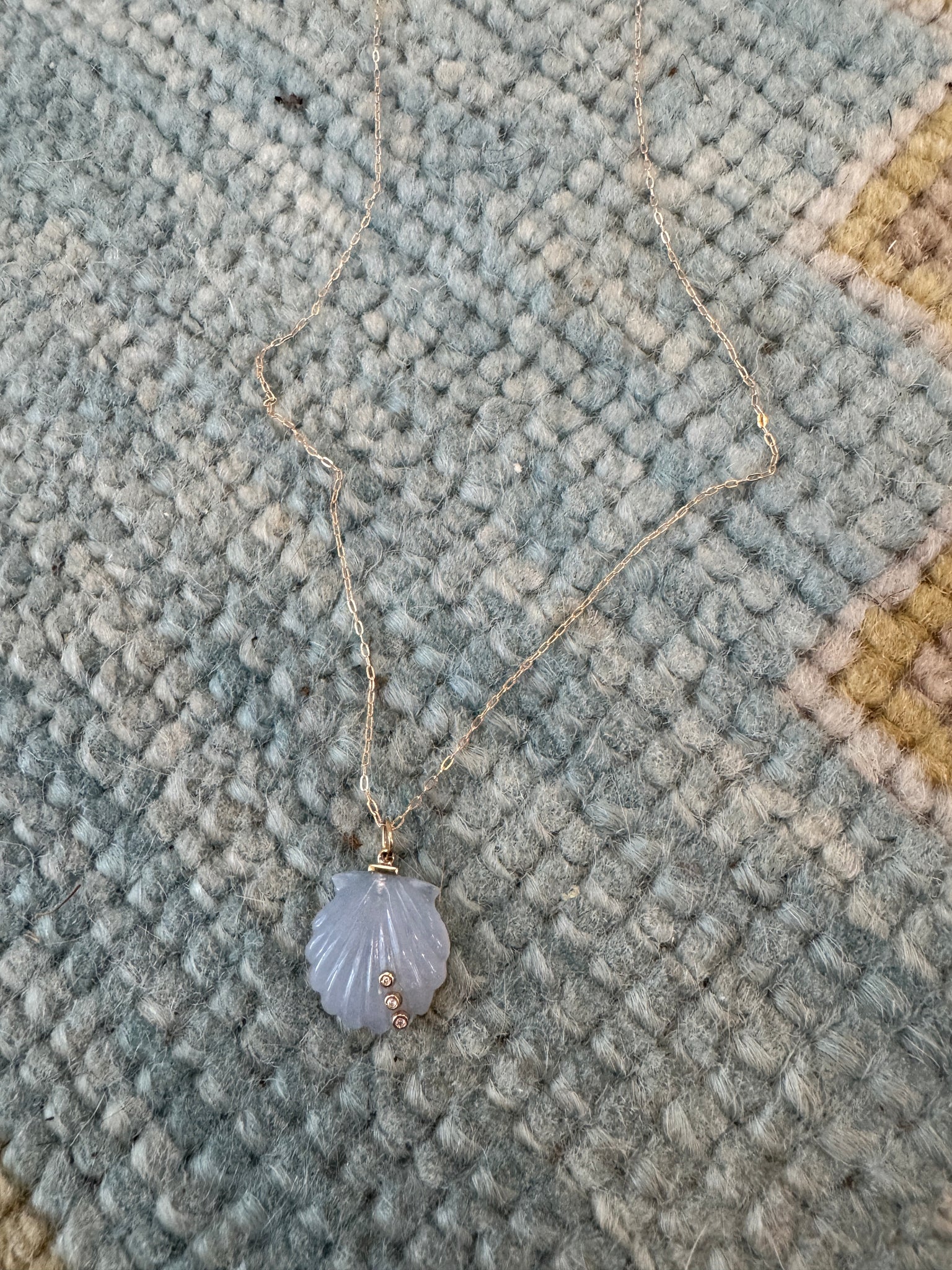 chalcedony shell on chain