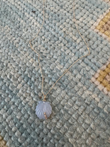chalcedony shell on chain