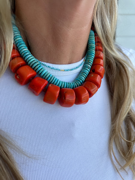 coral statement necklace