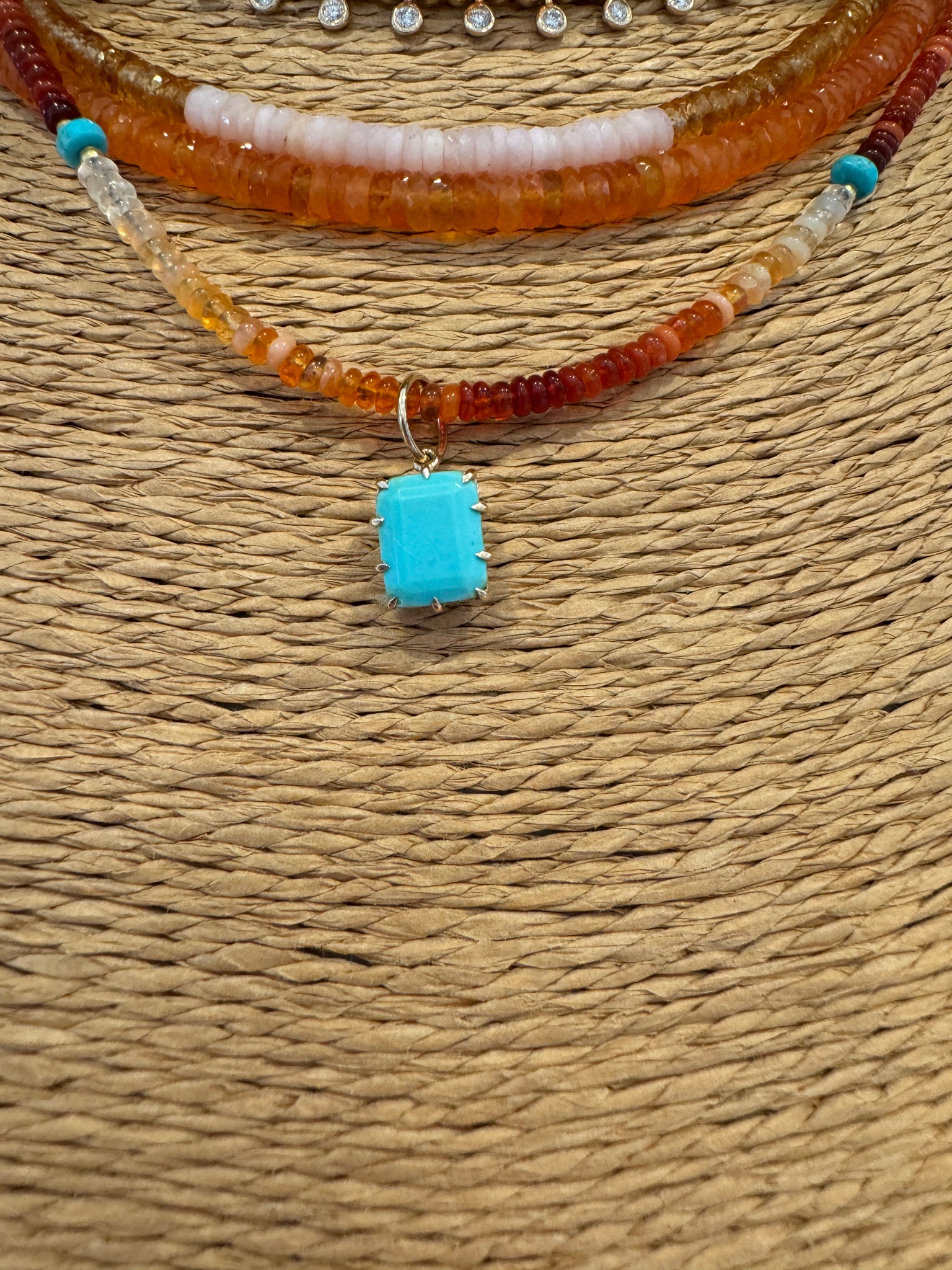 turquoise prong set pendant