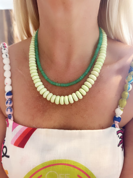 lime green opal graduated candy necklace
