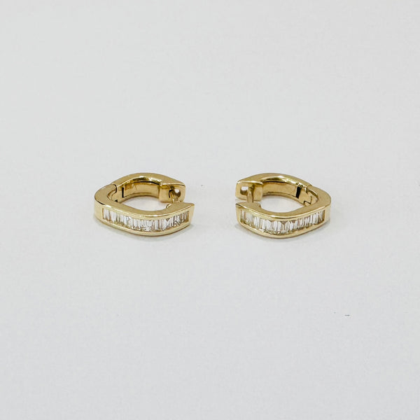 channel set diamond huggies