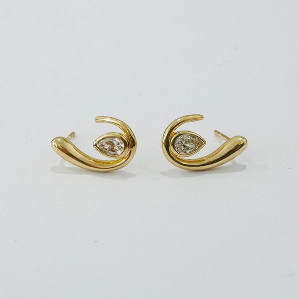 Teardrop front to back diamond earrings